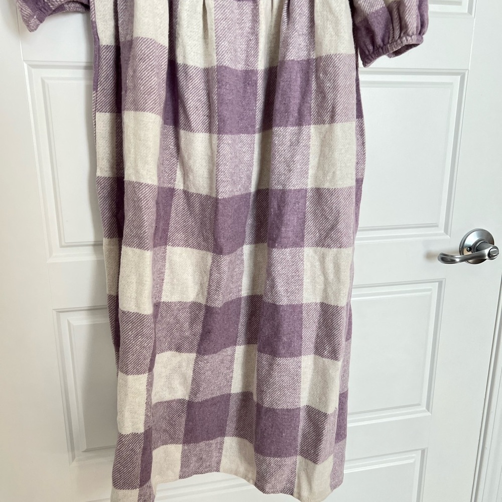 𝅺trendyol Women’s Purple Checkered‎ Dress Size 40 NWT - Picture 3 of 11